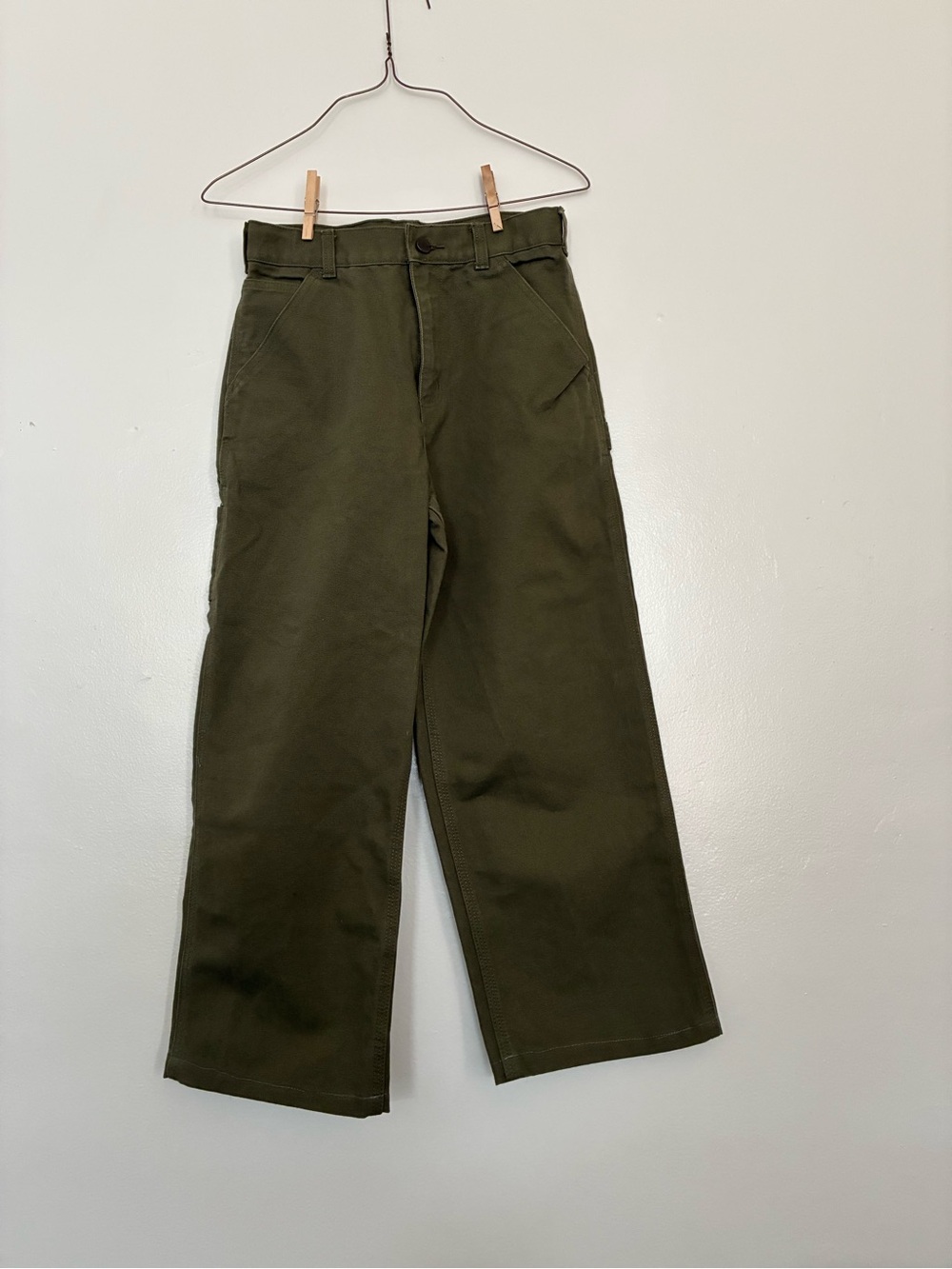 Carhartt Olive Green Wide-Leg Cargo Pants